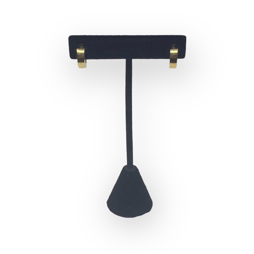 Vintage 90’s: Diamond Huggies Earrings ☼ 12 Channel Set Round Stones ☼ 18K Gold - Picture 6 of 16